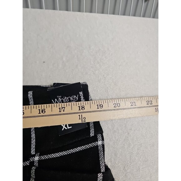 New York & Co The Whitney Pull-on Ponte Windowpane Womens XL BLACK Stretch NEW - Picture 3 of 7